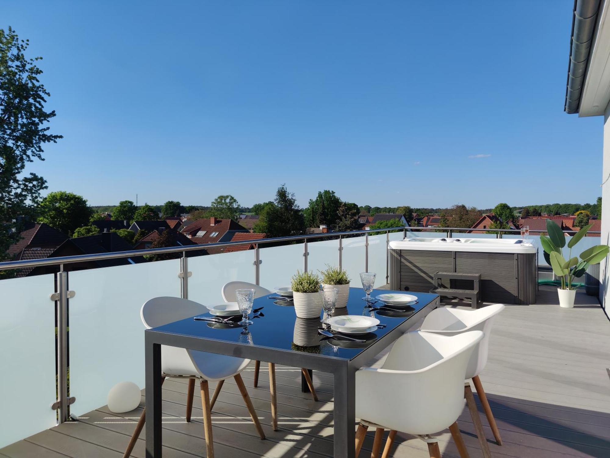 Penthouse Mit Whirlpool Im Herzen Von Niedersachsen ブルクヴェーデル エクステリア 写真